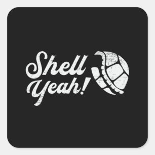 Shell Ja Turtle Lover Turtles Ocean Funny Gift Vierkante Sticker