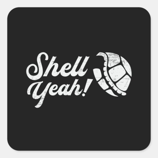Shell Ja Turtle Lover Turtles Ocean Funny Gift Vierkante Sticker (Voorkant)