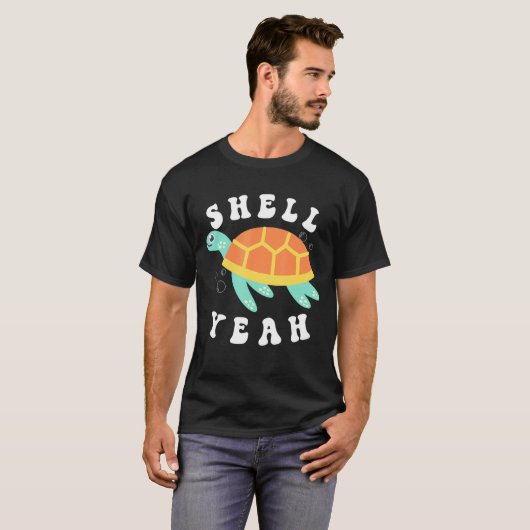 Shell Ja Turtle Zee Swim Ocean Bubbles Water Ani T-shirt (Voorkant volledig)
