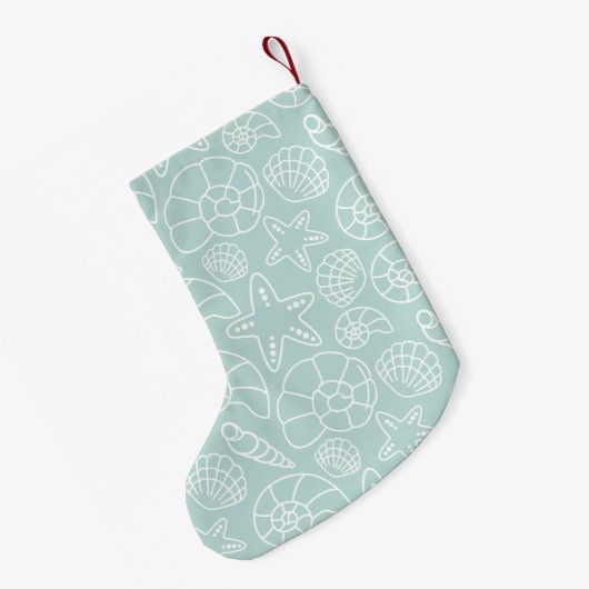 Shell Kerstmis Wreath Stocking Kleine Kerstsok (Achterkant (Hangend))