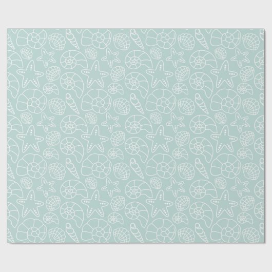 Shell kerstpapier cadeaupapier (Vlak)