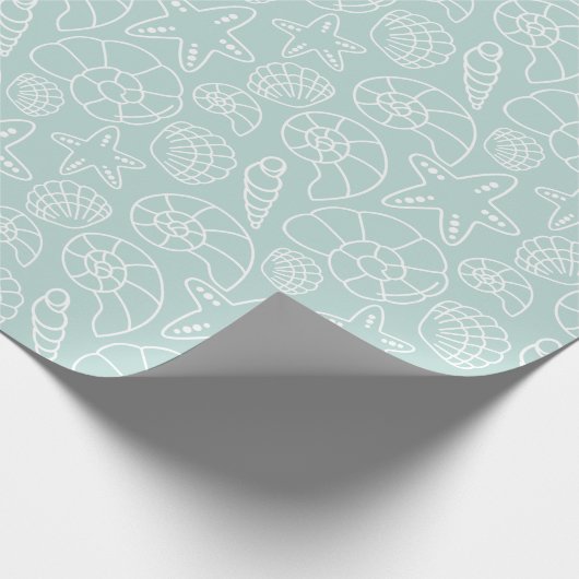 Shell kerstpapier cadeaupapier (Hoek)