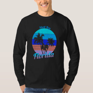 Shell Key Florida Retro Tropische Palmboom Vakanti T-shirt