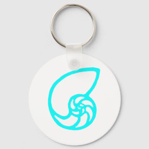 Shell knipte de geschenken van Cyan Museum Zazzle Sleutelhanger