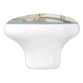 Shell Lantaarn Venster Zeilboot bij Beach Waterver Keramische Knop (Zijkant)