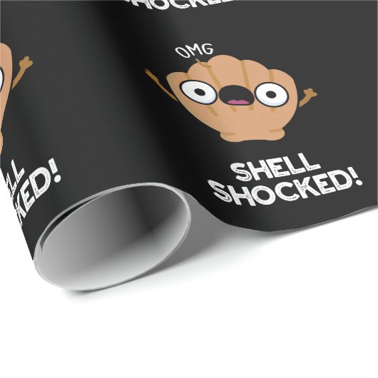 Shell liet Funny Seashell Pun Dark BG zien Cadeaupapier (Rol Hoek)