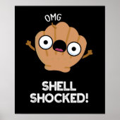 Shell liet Funny Seashell Pun Dark BG zien Poster (Voorkant)