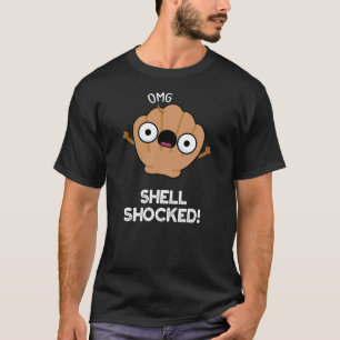 Shell liet Funny Seashell Pun Dark BG zien T-shirt