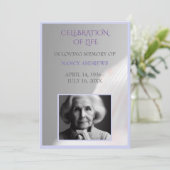 Shell Light Paarse begrafenisceremonie Kaart (Staand voorkant)