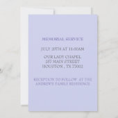 Shell Light Paarse begrafenisceremonie Kaart (Achterkant)