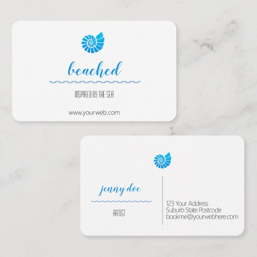 Shell Logo Beach Theme Visitekaartje (Voorkant / Achterkant)