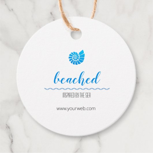 Shell Logo Beach Theme White Hang Label (Voorkant)