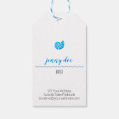 Shell Logo Blue Beach Theme White Hang Label Cadeaulabel (Achterkant)
