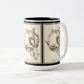 "Shell lover - I" zwarte & witte mok (Voorkant rechts)