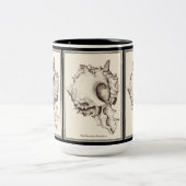 "Shell lover - I" zwarte & witte mok (Center)