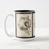 "Shell lover - I" zwarte & witte mok (Links)