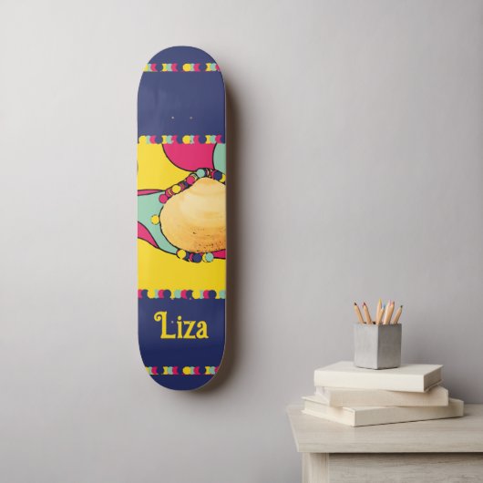shell modern abstract design strand persoonlijk skateboard (Muurkunst)