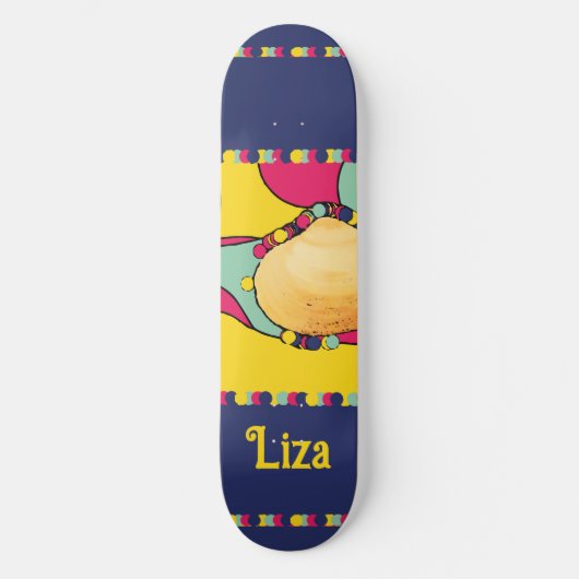 shell modern abstract design strand persoonlijk skateboard (Voorkant)