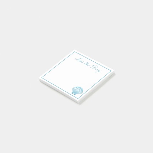 Shell Nautical Blue Seashell Beach Motivatie Post-it® Notes (Schuin)