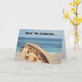 Shell Oceaan Zee Strand Verjaardagskaart Kaart (Gele Bloem)