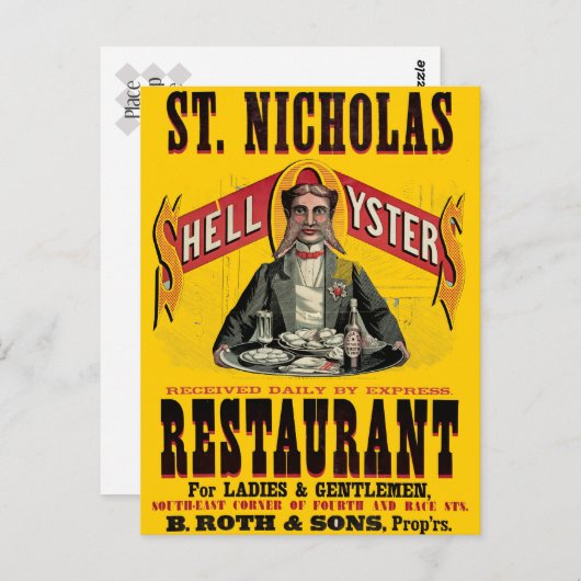 Shell Oysters  Advertisement Briefkaart (Voorkant / Achterkant)