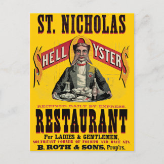 Shell Oysters Advertisement Briefkaart