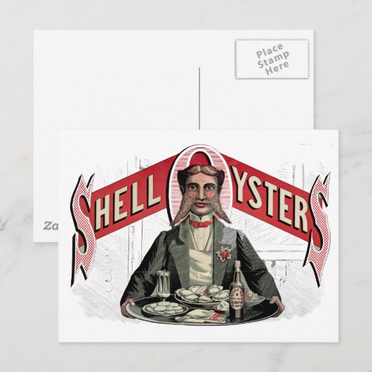 Shell Oysters  Advertisement Briefkaart (Voorkant / Achterkant)