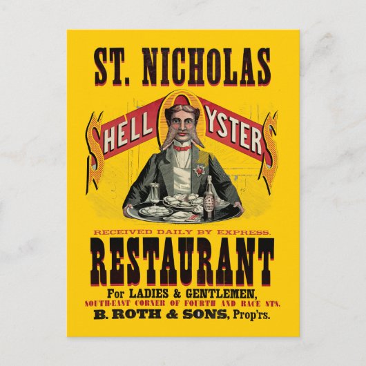 Shell Oysters  Advertisement Briefkaart (Voorkant)