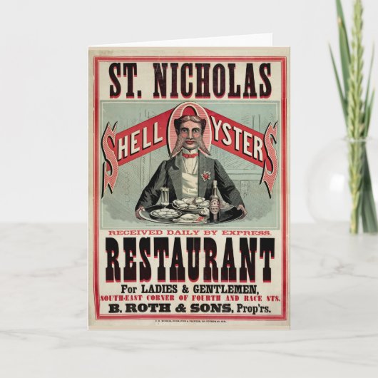 Shell Oysters  Advertisme Feestdagen Kaart (Voorkant)