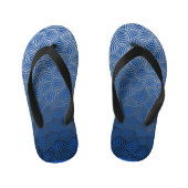 Shell patroon.04.w DBlue BG Kinder Teenslippers (Voetbed)