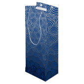 Shell patroon.04.w DBlue BG Wijn Cadeautas (Achterkant Gekanteld)