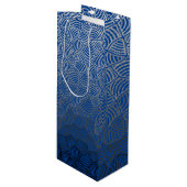 Shell patroon.04.w DBlue BG Wijn Cadeautas (Voorkant Gekanteld)