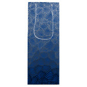 Shell patroon.04.w DBlue BG Wijn Cadeautas (Voorkant)