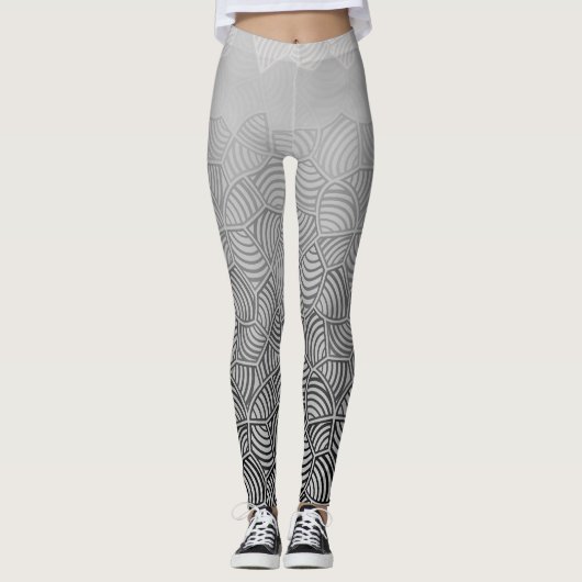 Shell patroon.04.w l Grey BG Leggings (Voorkant)