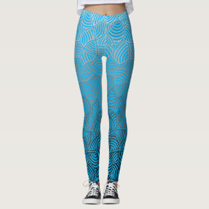 Shell patroon.04.w lBlue BG Leggings