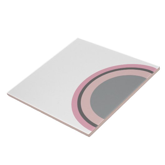 Shell patroon roze en grijs tegeltje (Zijkant)