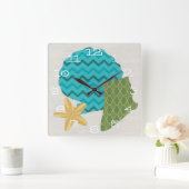 Shell Pattern II Vierkante Klok (Huis)