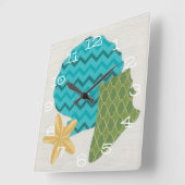 Shell Pattern II Vierkante Klok (Hoek)