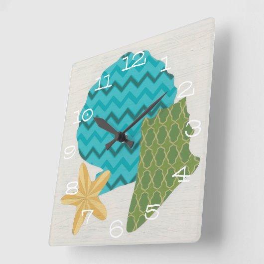 Shell Pattern II Vierkante Klok (Hoek)