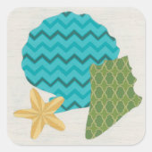 Shell Pattern II Vierkante Sticker (Voorkant)