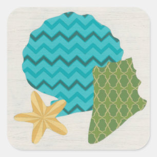 Shell Pattern II Vierkante Sticker