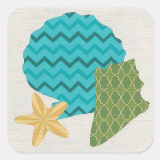 Shell Pattern II Vierkante Sticker (Voorkant)