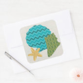 Shell Pattern II Vierkante Sticker (Envelop)