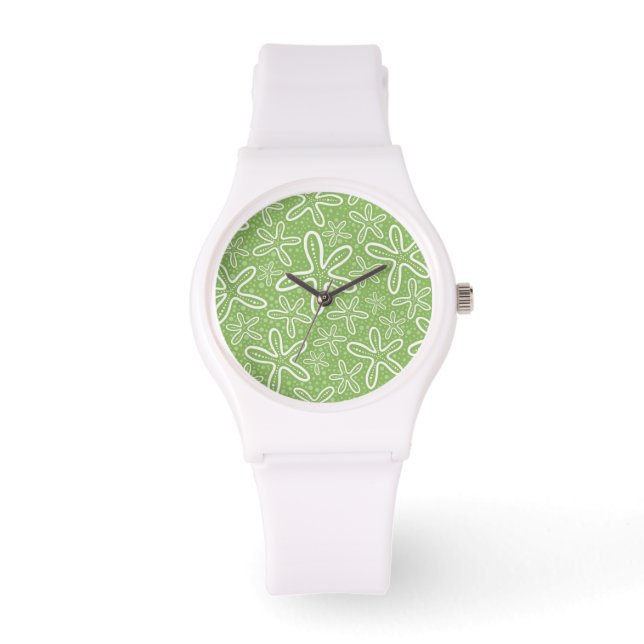 Shell Pattern on Spotted Background Horloge (Voorkant)