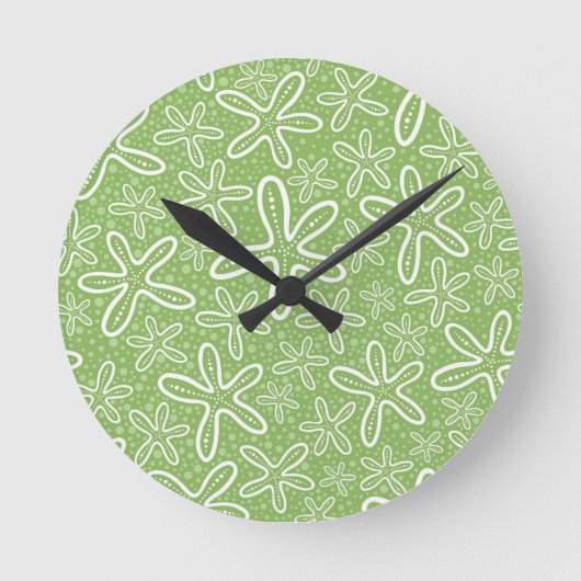 Shell Pattern on Spotted Background Ronde Klok (Voorkant)