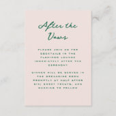 Shell Pink and Green Simple Reception Informatiekaartje (Voorkant)