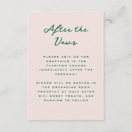 Shell Pink and Green Simple Reception Informatiekaartje