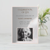 Shell Pink begrafenisceremonie Kaart (Staand voorkant)