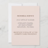 Shell Pink begrafenisceremonie Kaart (Achterkant)