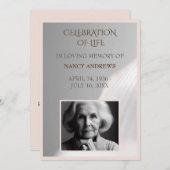 Shell Pink begrafenisceremonie Kaart (Voorkant / Achterkant)